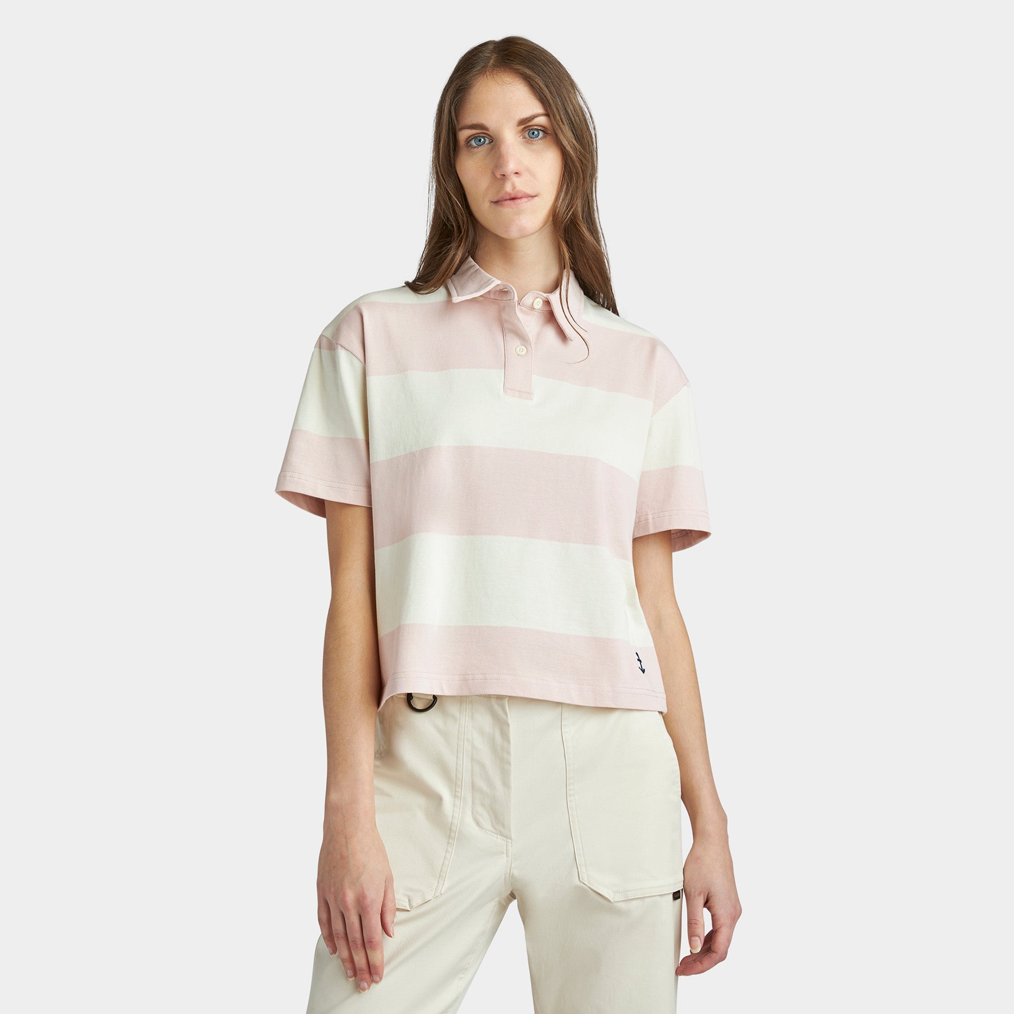 Stripe Marine Cropped Polo