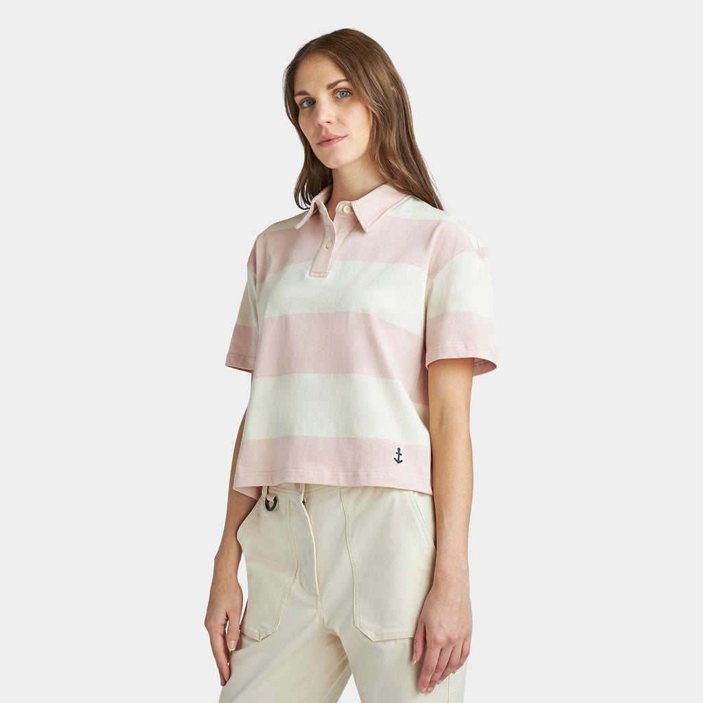 Stripe Marine Cropped Polo