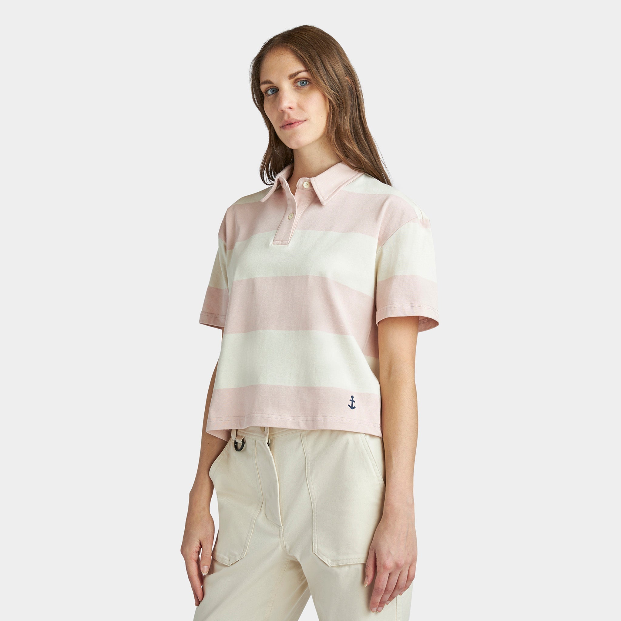 Stripe Marine Cropped Polo